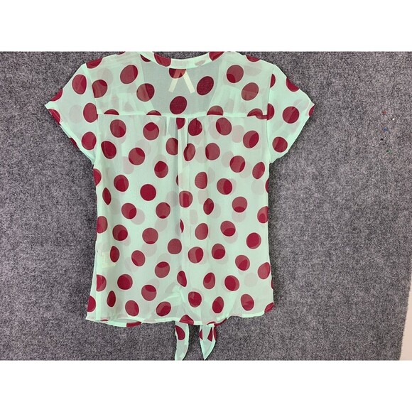 Truth Button Up Blouse Women S Tie Waist Polka Dots - Picture 6 of 8